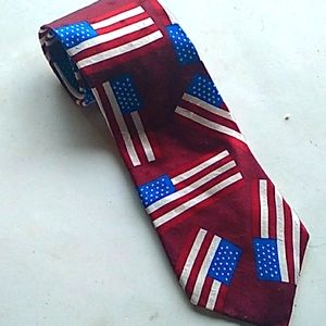 USA Flag Red White & Blue Silk Tie Classic Size